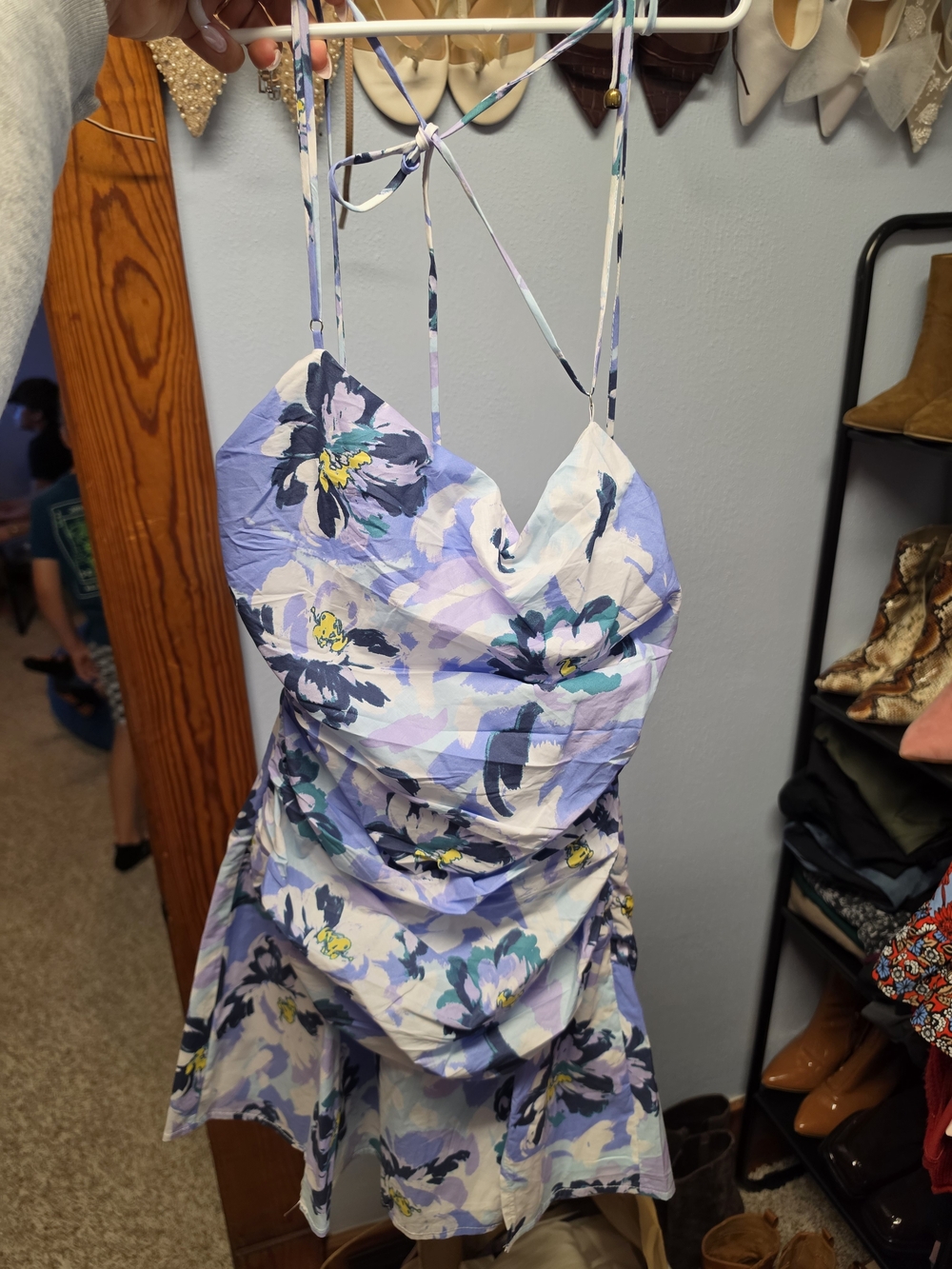 Angel Biba Lavender Floral Mini Dress